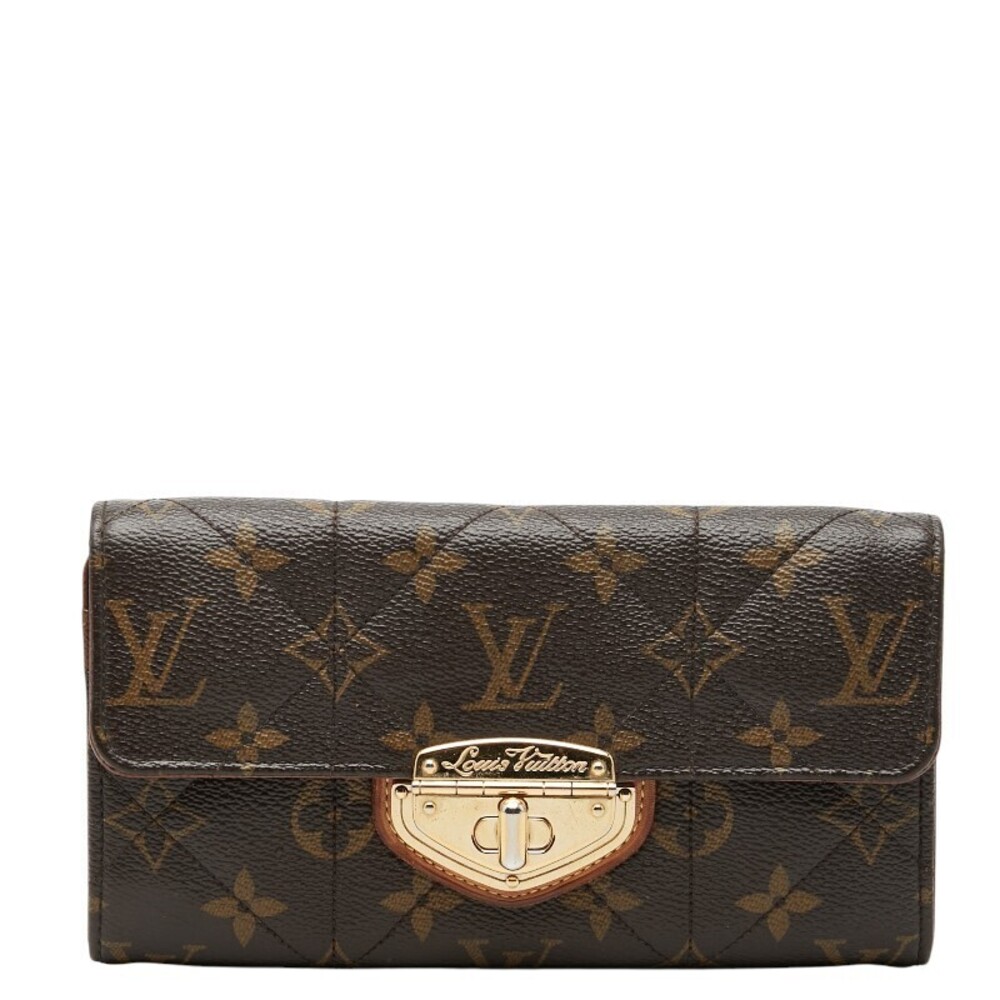 Louis Vuitton Monogram Etoile Portefeuille Sarah Long Wallet Brown Leather